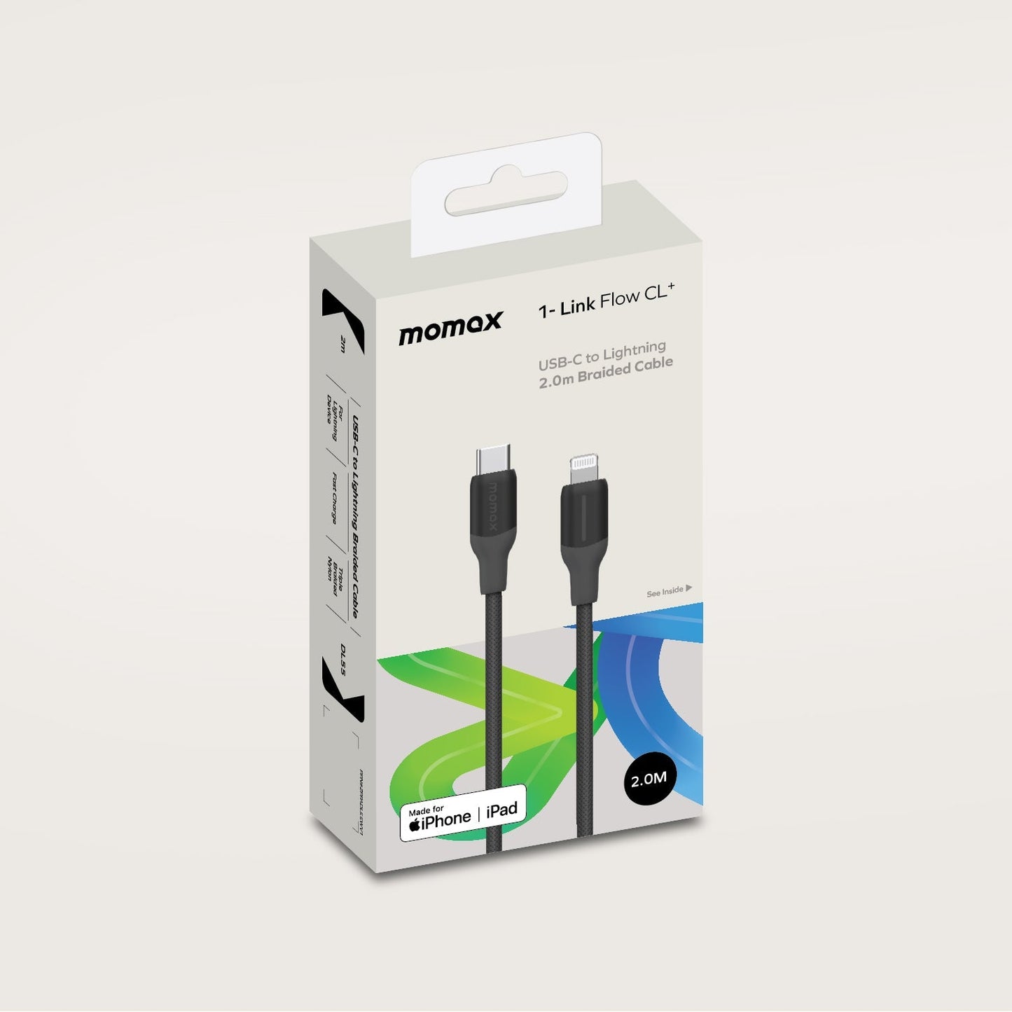 1-Link Flow CL+ USB-C to Lightning 編織線 (2米)