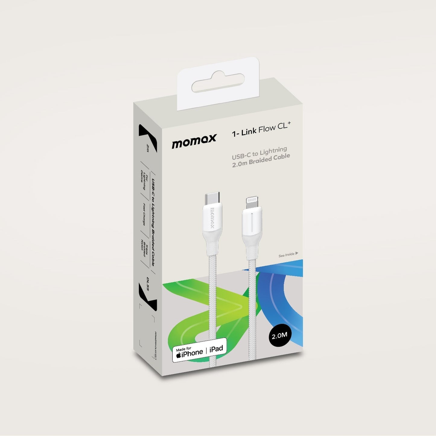 1-Link Flow CL+ USB-C to Lightning 編織線 (2米)