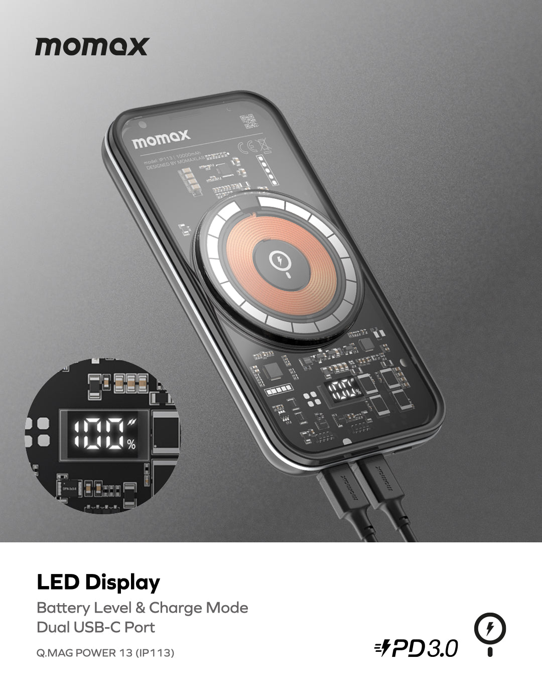 Q.MAG POWER 13 10000mAh 磁吸無線充流動電源