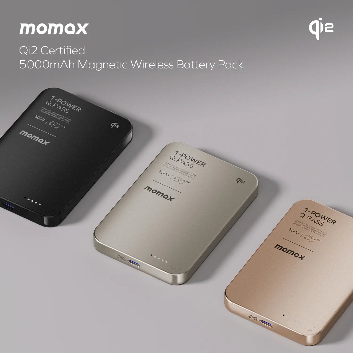 1-Power Q.Pass 5000mAh Qi2 磁吸流動電源 (CCC 認證)