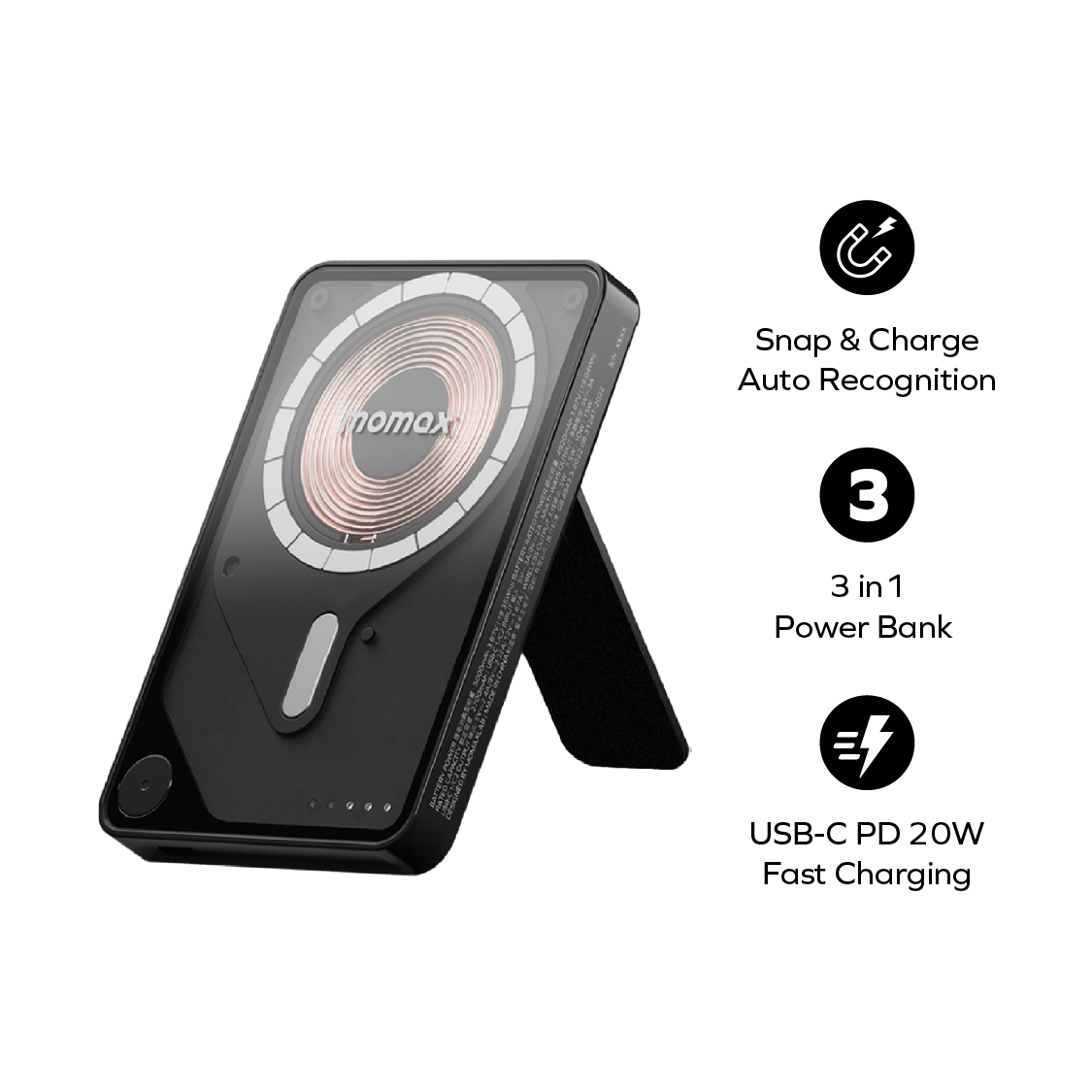 1-Power X Pro 5000mAh 內置USB-C線移動源支架 (CCC 認證)
