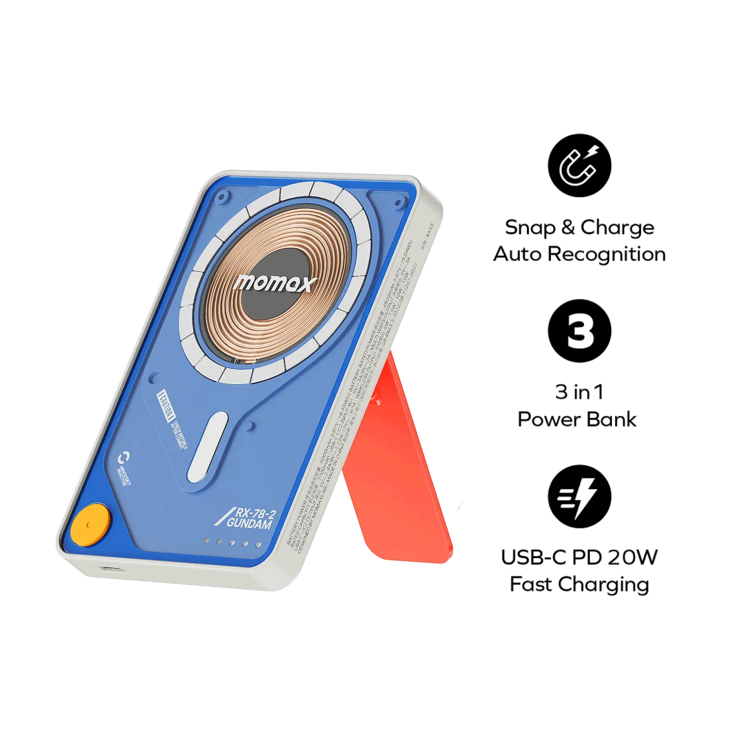 1-Power X Pro 5000mAh 內置USB-C線移動源支架