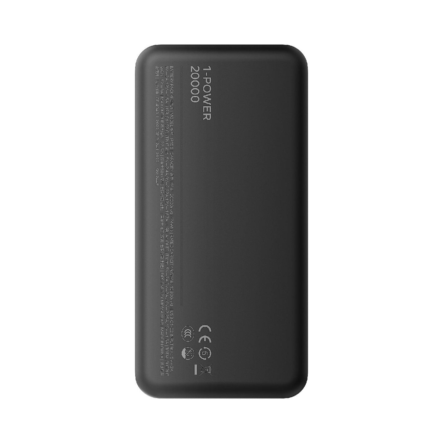 1-Power Vital 20000mAh 流動電源 (CCC 認證)