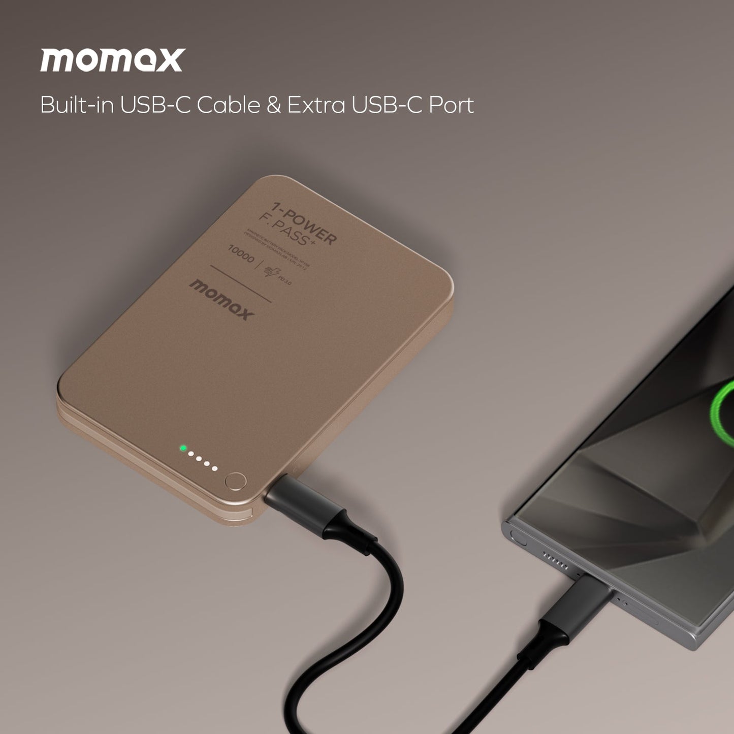 1-Power F.Pass+ 10000mAh 磁力帶線流動電源 (CCC 認證)