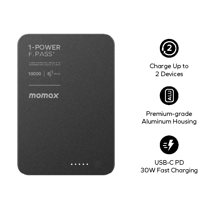 1-Power F.Pass+ 10000mAh 磁力帶線流動電源 (CCC 認證)