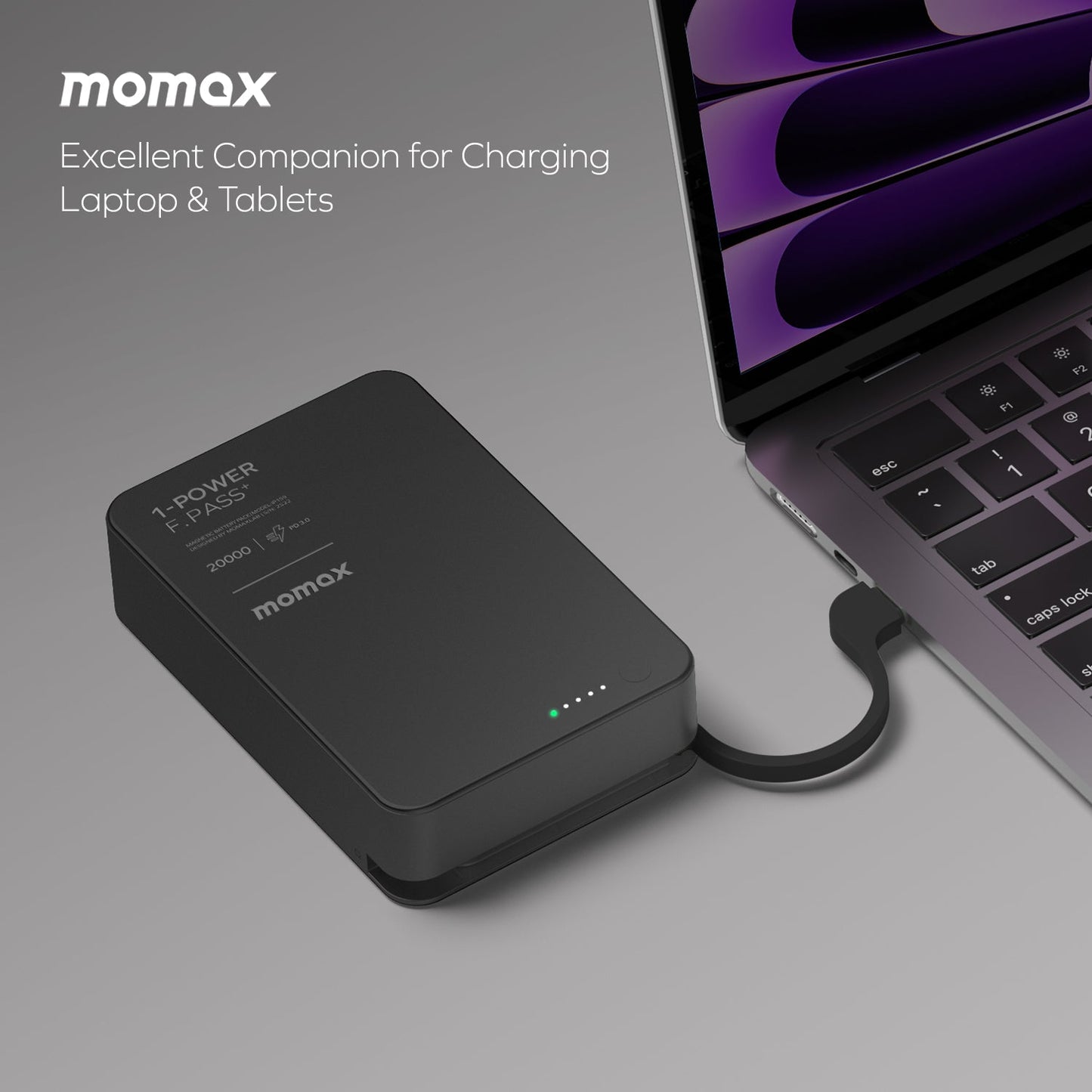 1-Power F.Pass⁺ 20000mAh 磁吸帶線流動電源 (CCC 認證)