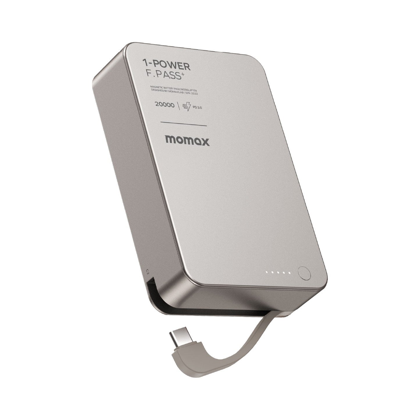 1-Power F.Pass⁺ 20000mAh 磁吸帶線流動電源 (CCC 認證)