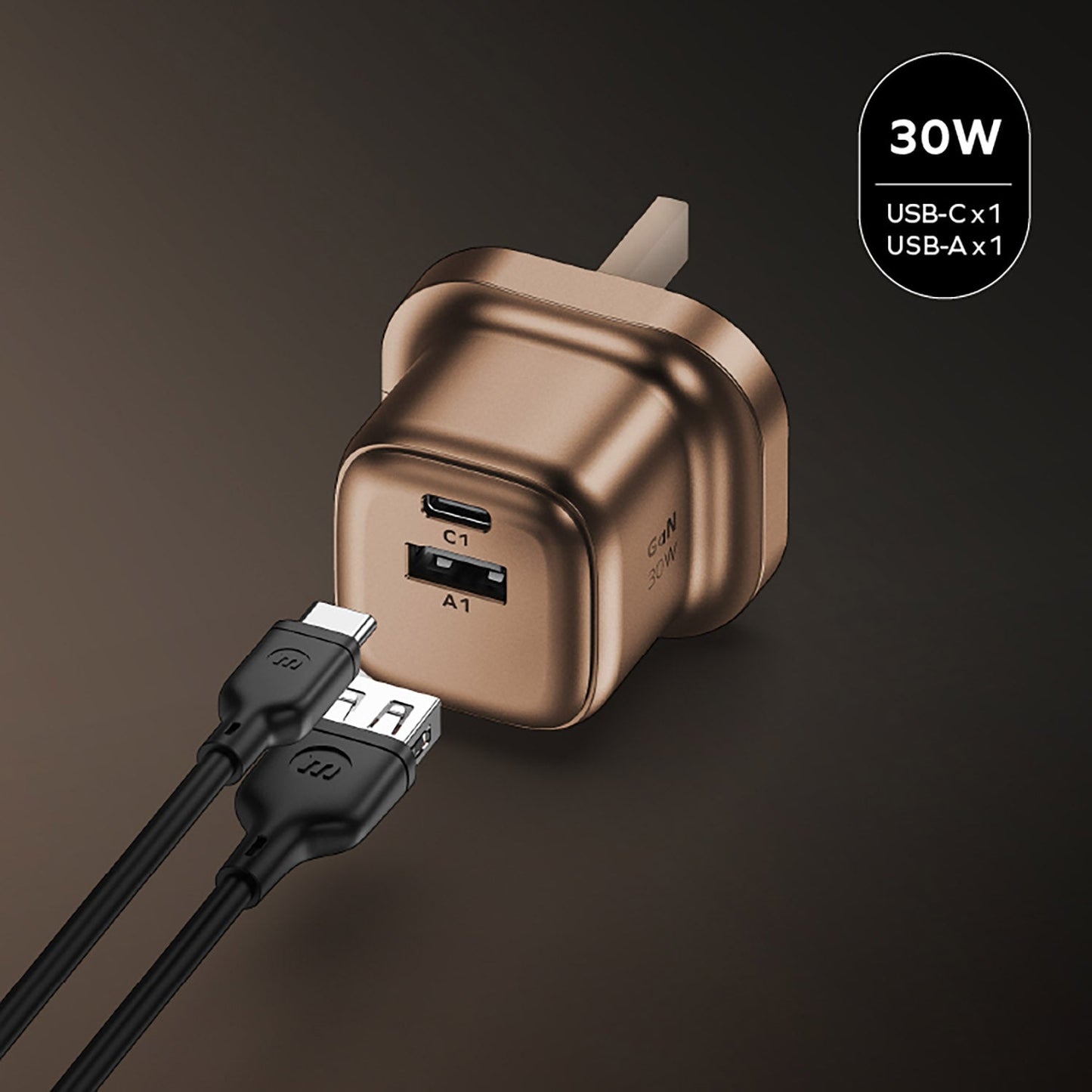 1 -Charge 2 連接埠 30W 充電器