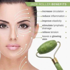 Natural Crystal Duo-Head Facial Massage Roller & Gua Sha Stone Set