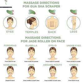 Natural Crystal Duo-Head Facial Massage Roller & Gua Sha Stone Set