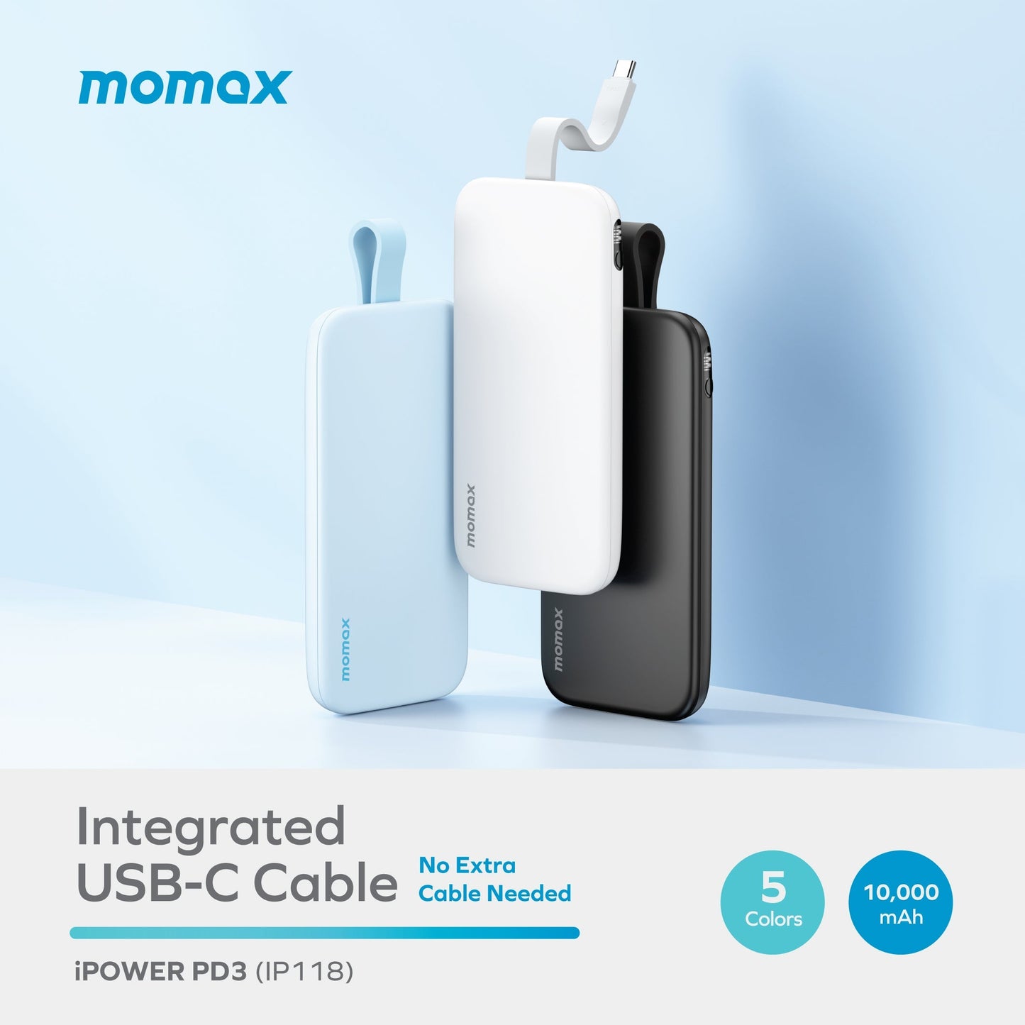 iPower PD 3 10000mAh內置USB-C線流動電源
