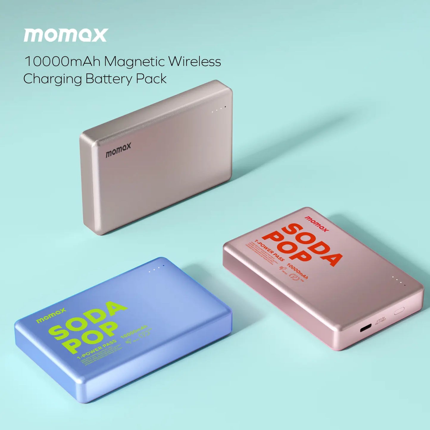 1-Power Pass 磁吸無線吸流動電源 10000mAh (CCC 認證)