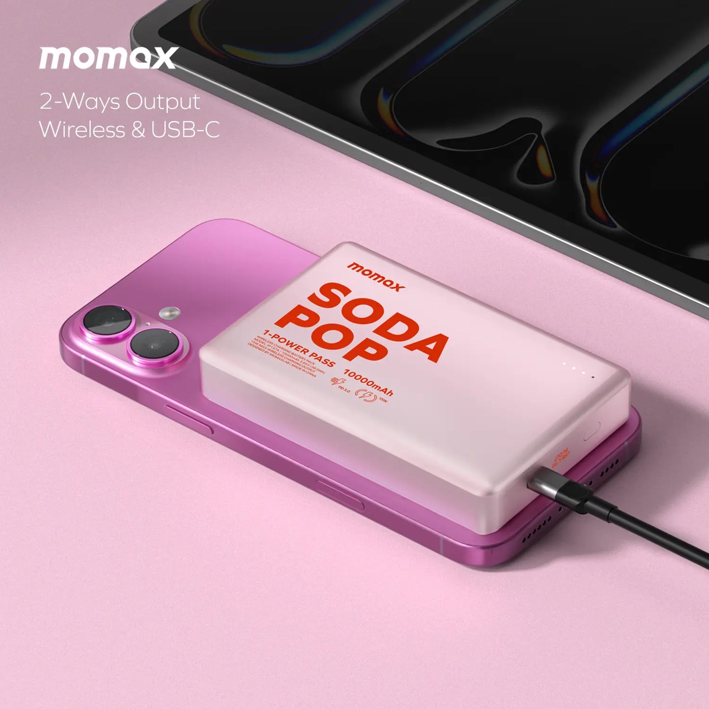 1-Power Pass 磁吸無線吸流動電源 10000mAh (CCC 認證)