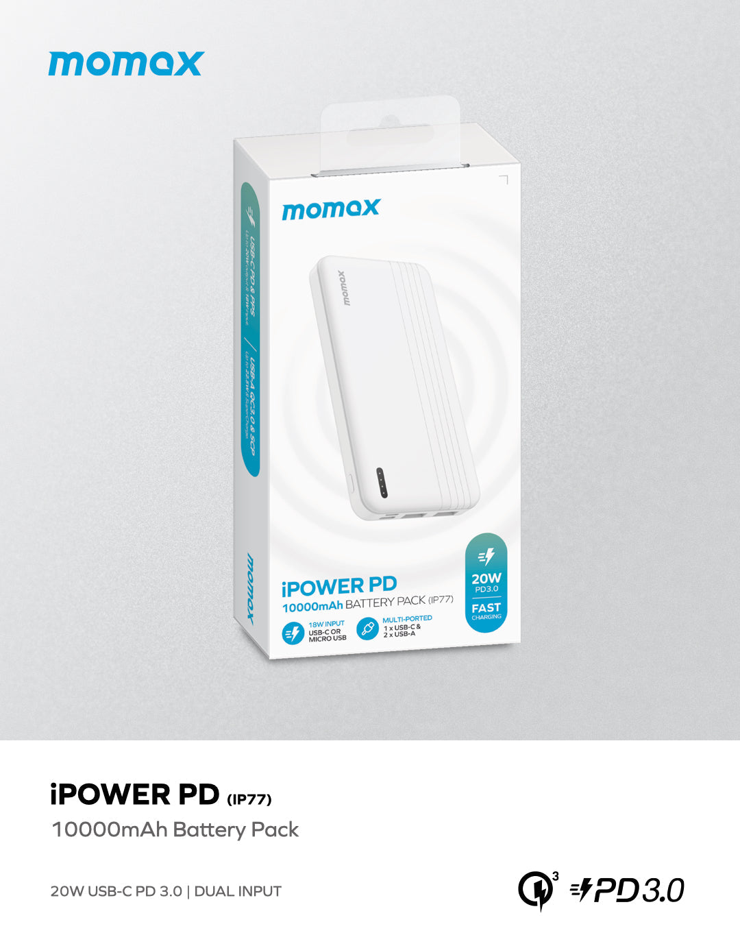 iPower PD 快充流動電源 10000mAh (CCC 認證)